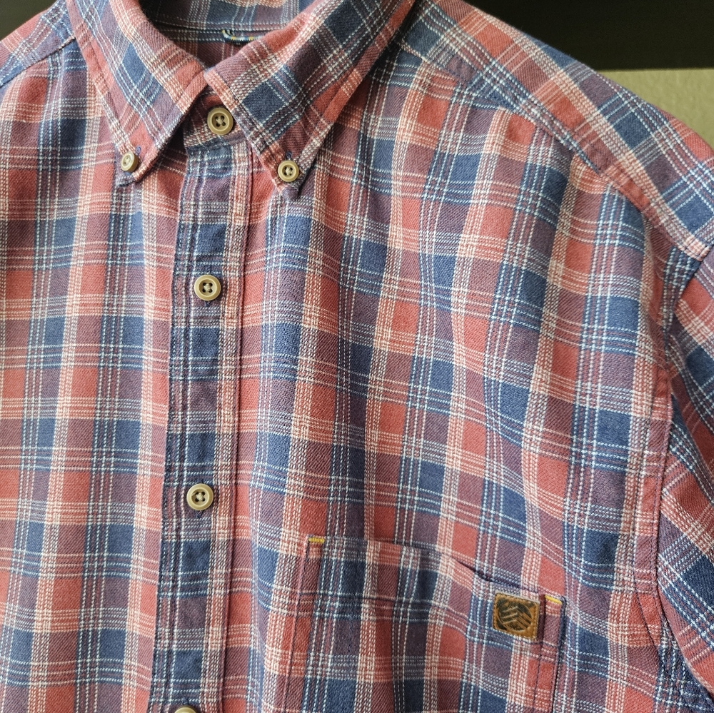 Solaris Men's Plaid Shirt LG- Red and Blue